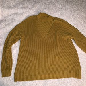 Mustard cut out neck sweater !!!